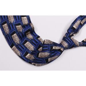 Ermenegildo Zegna Blue Cathedral Print Silk Necktie Tie Italy